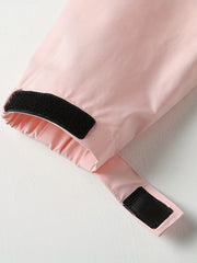 Women Waterproof Hooded Jacket with Zipper Pockets