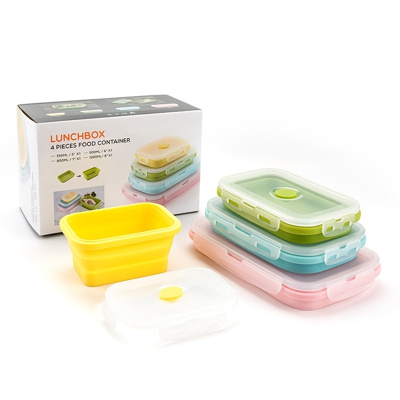 Leakproof Square Foldable Bento Box Set with Belt Clip Cover