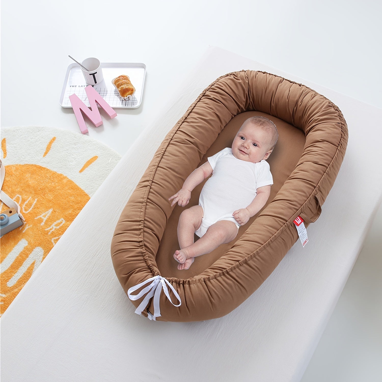Organic Cotton Baby Lounger Nest Soft and Breathable Co Sleeping Bed