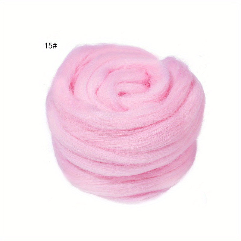 11 lb 50g Pink Felting Wool Fibre Felt Craft Toys DIY Needle Craft Mater
