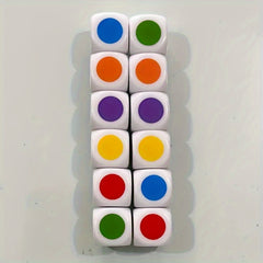 6 Sided Colorful Dot Dice 16mm Acrylic Dice Set for Family Party Game