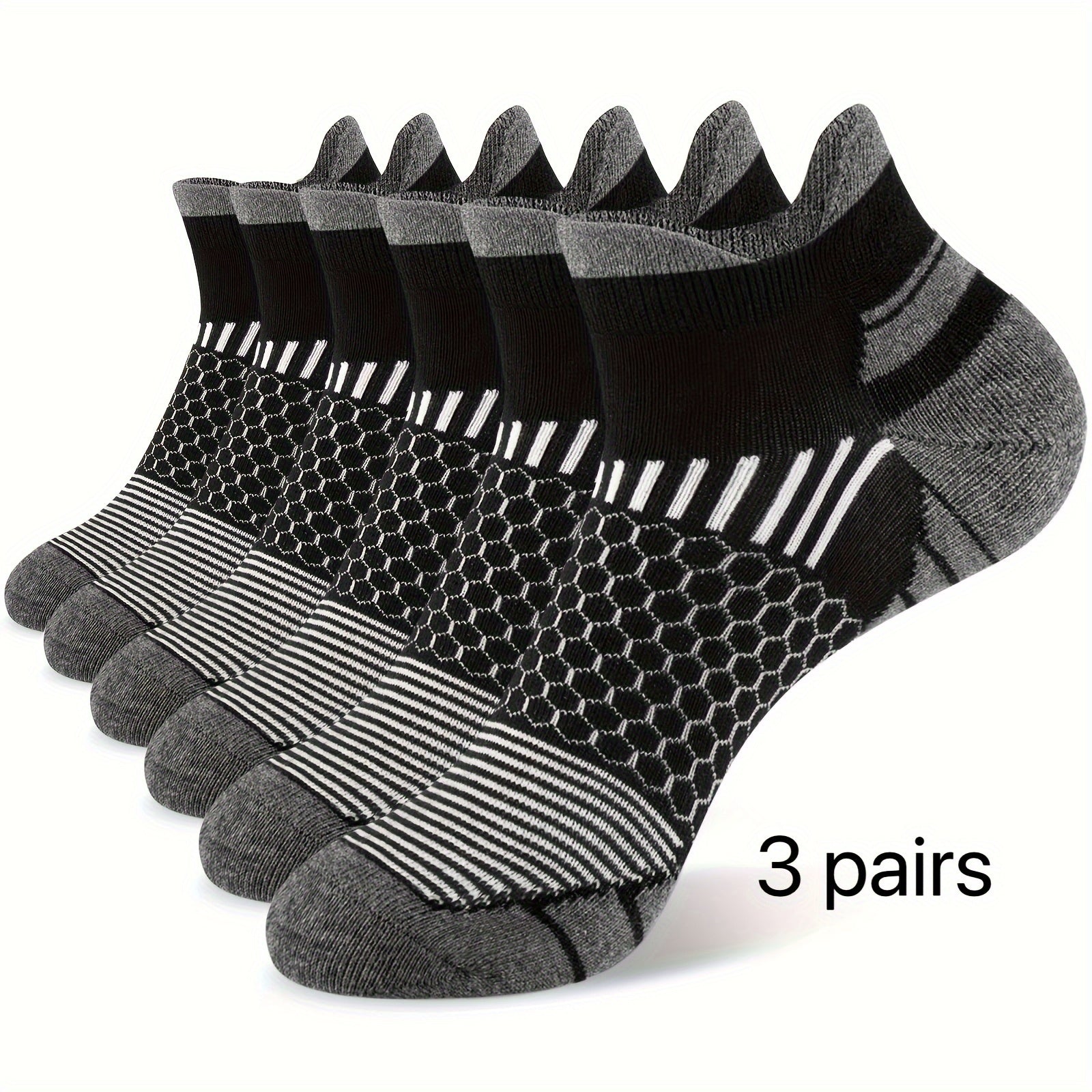 Men's Cushion Ankle Socks for Sports, 3 Pairs
