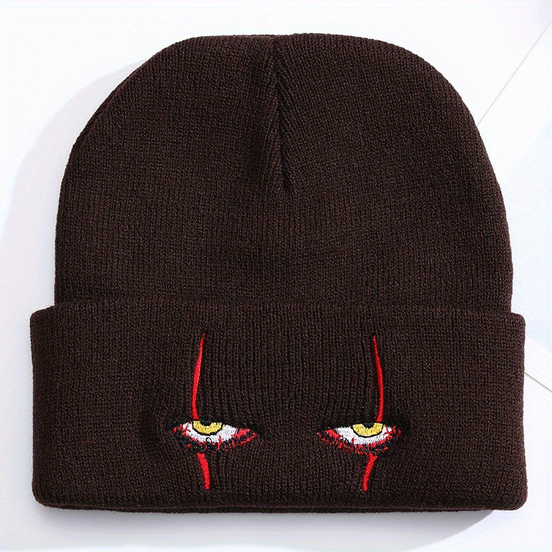 Men's Cartoon Scary Eyes Knit Beanie Hat