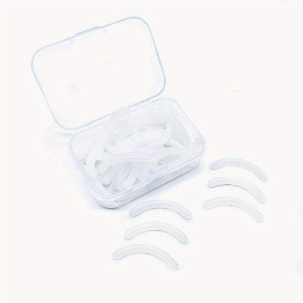 30 pcs Eyelash Curler Refill Pads Silicone Replacements Clear Storage Box