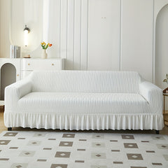 1pc Skirted Sofa Slipcover Stretch Couch Cover