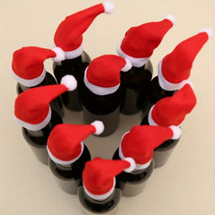 12pcs Mini Christmas Wine Bottle Hat Decoration