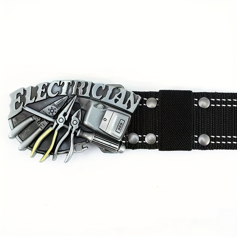 Men's Nylon Belt Alloy Smooth Buckle Casual Letter Tool Canvas Pants Belt