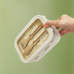 Classic Bento Lunch Box Set with Fork and Spoon for Lunch, Picnics, School, Work