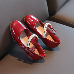 Girls Rhinestone Bow Ballet Shoes Lightweight Non Slip Dress Shoes