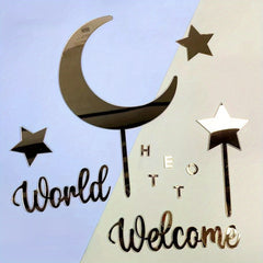 11pcs Star Moon Acrylic Cake Insert Card Baby's First Birthday Cake Decoration