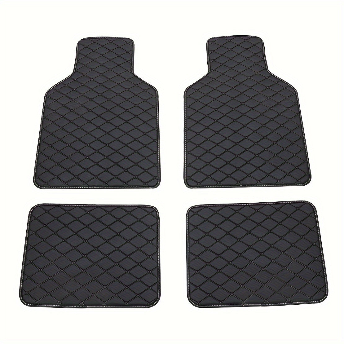 4pcs Waterproof Car Floor Mats Front & Rear Leather Car Carpet
