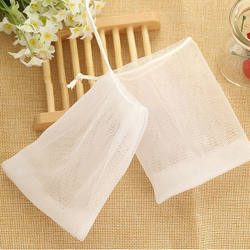 20pcs Exfoliating Soap Bubble Mesh Bags Drawstring Holder Bags for Body and Face