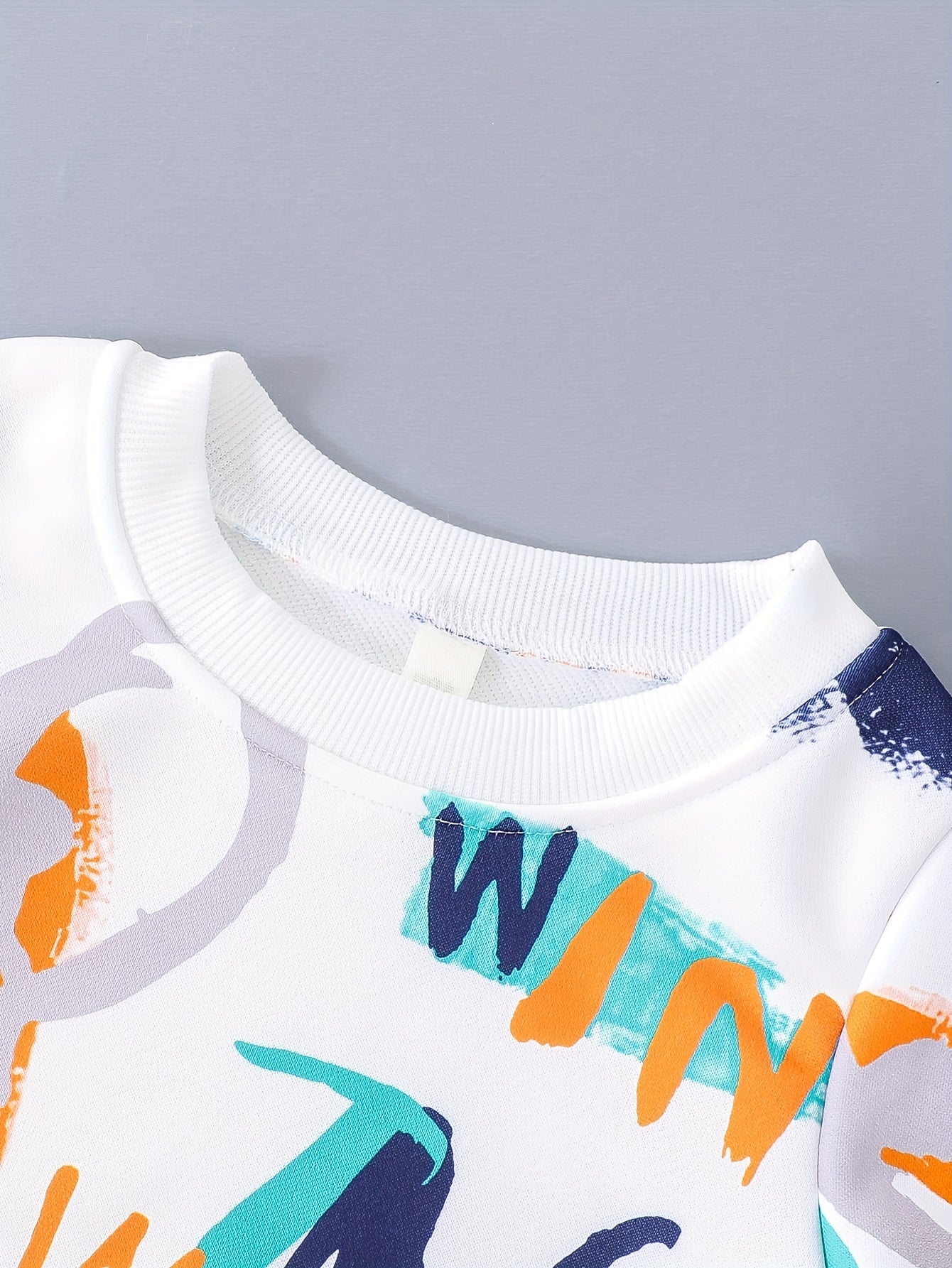 Boys Crew Neck Sweatshirt Alphabet Print