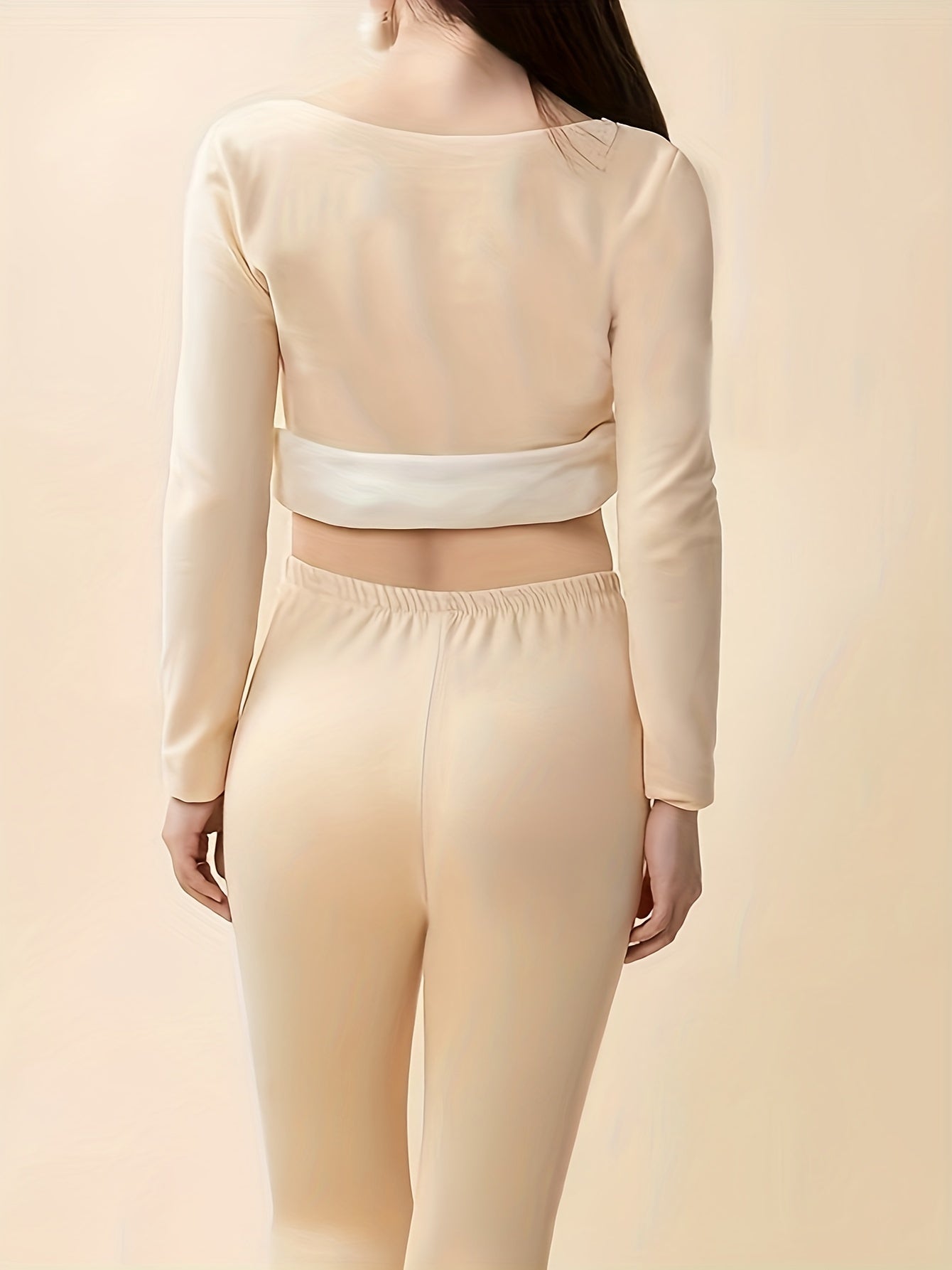 Women's Thermal Underwear Set Long Sleeve Crew Neck Tops & Pants