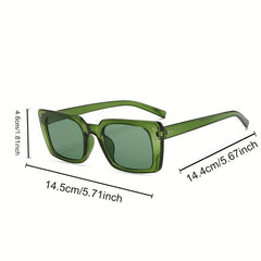 Y2K Rectangle Sunglasses Rivet Candy UV400 Sun Shades Beach Travel