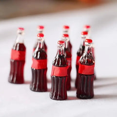 10pcs Mini Cola Bottle Resin Pendants for Decor