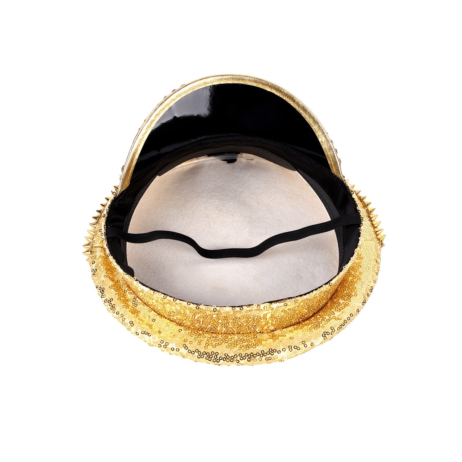 Glitter Carnival Hat Punk Rivet Yacht Boat Captain Cosplay Hat