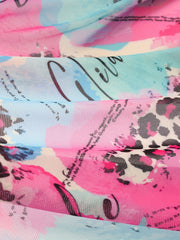 Leopard & Graffiti Pattern Wrap Beach Cover Up Skirt