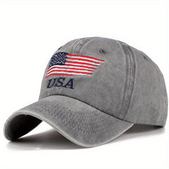 Vintage Washed Adult Baseball Cap Flag Embroidery Sun Visor Couple Hats