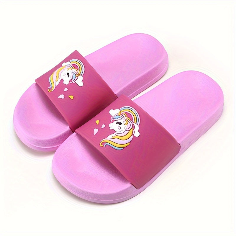 Girls Cartoon Slippers, Non Slip Lightweight Open Toe Slippers