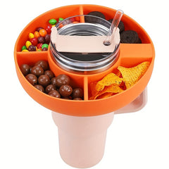 Silicone Snack Bowl For 40oz Tumbler with Handle & 4 Compartments
