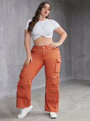 Wide Leg Cargo Jeans with Pockets
