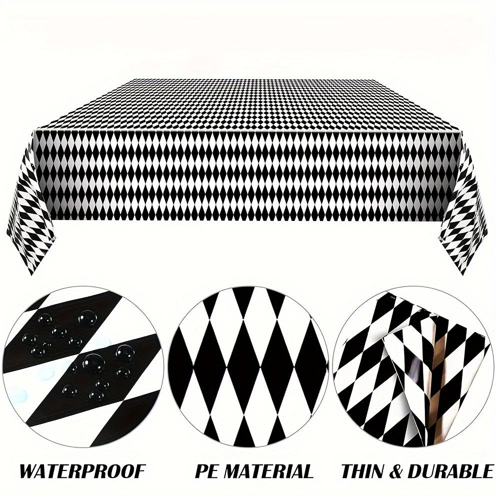 Plaid Plastic Tablecloth for Wonderland Tea Party