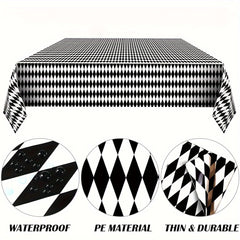 Plaid Plastic Tablecloth for Wonderland Tea Party