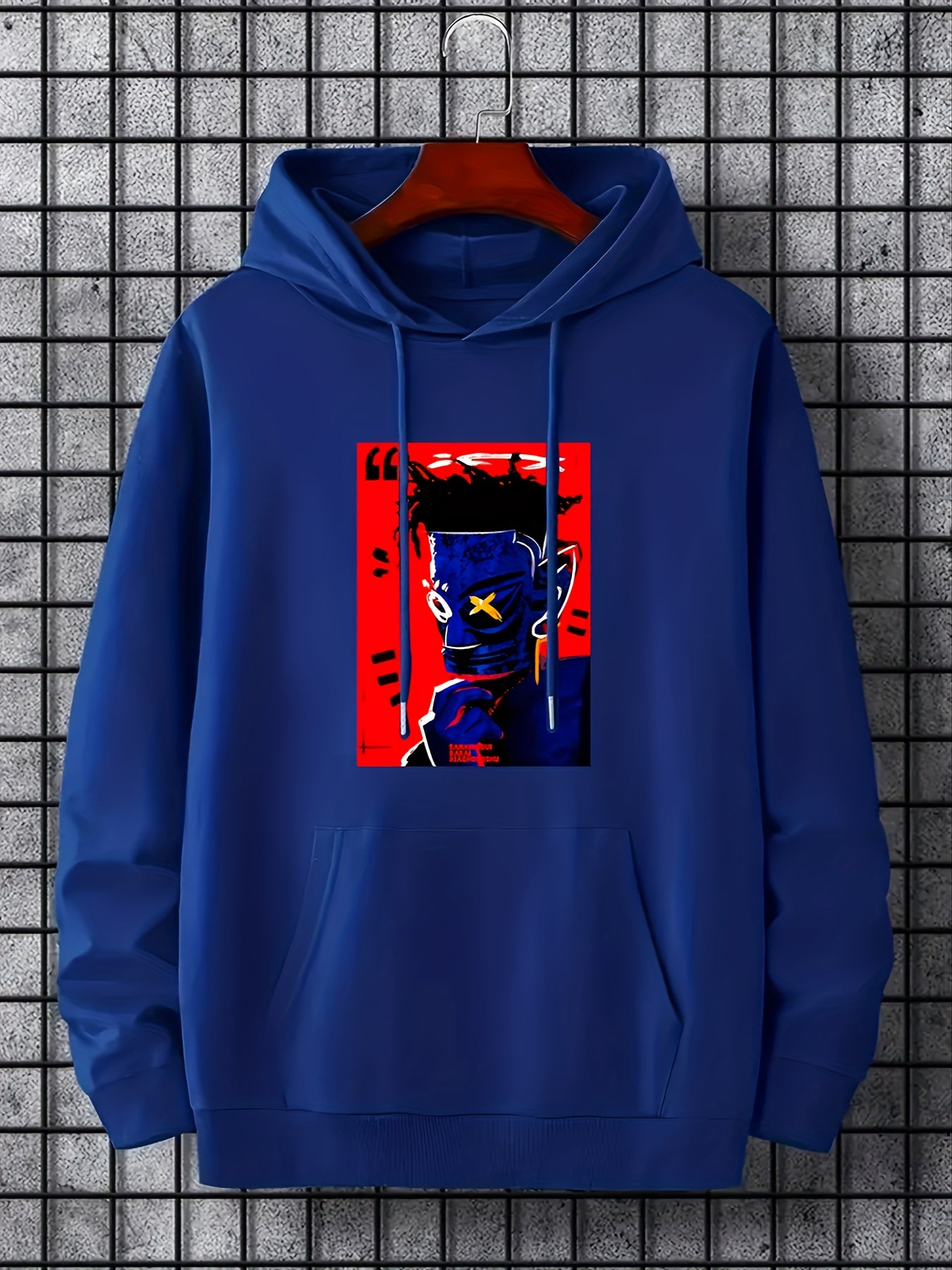 Graffiti Pattern Men's Hoodie with Kangaroo Pocket for Fall Winter