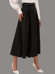 Solid A line Skirt Casual Skirt For Spring & Summer Women's Clothing