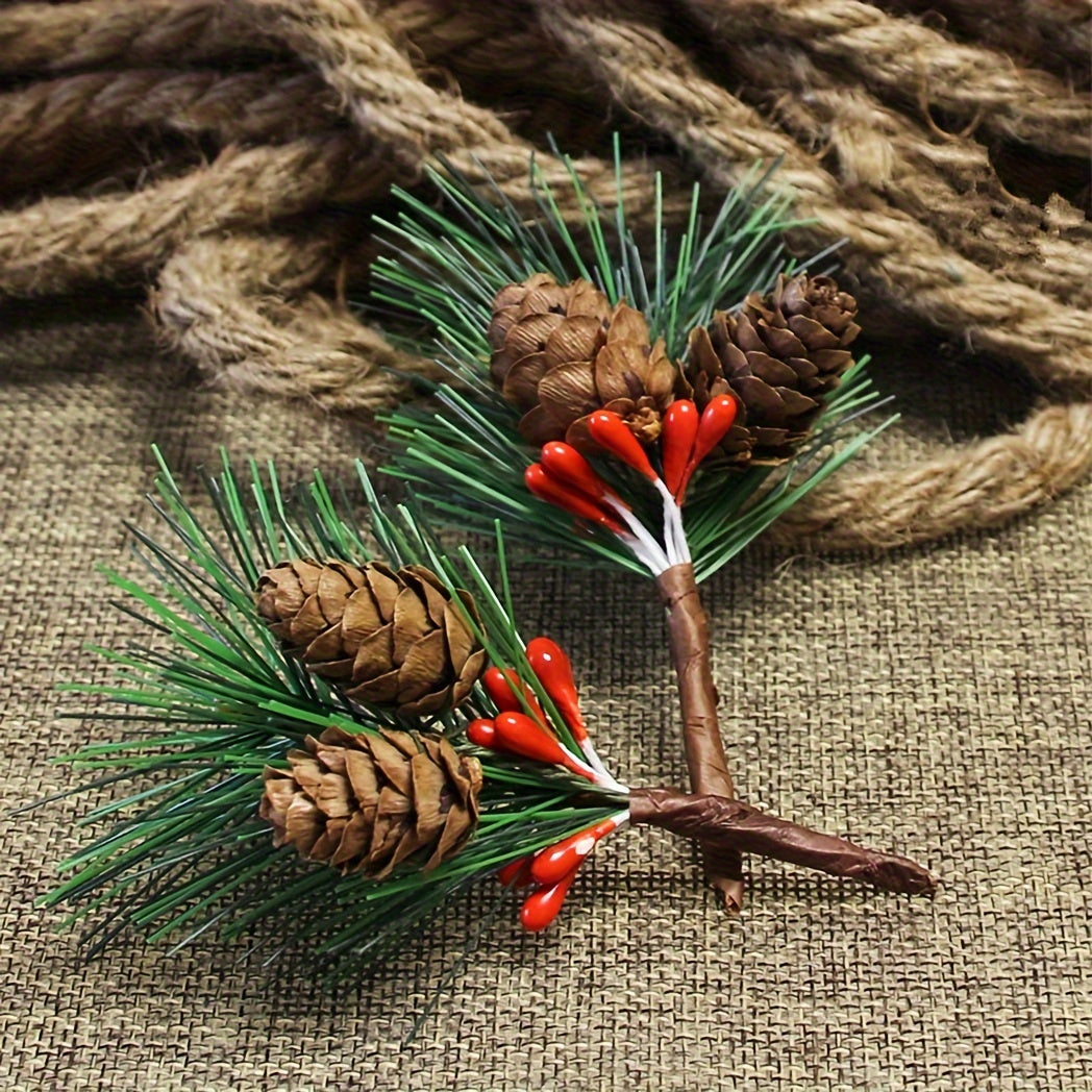 10pcs Artificial Pine for Christmas Floral Arrangements, Wreaths & Decor
