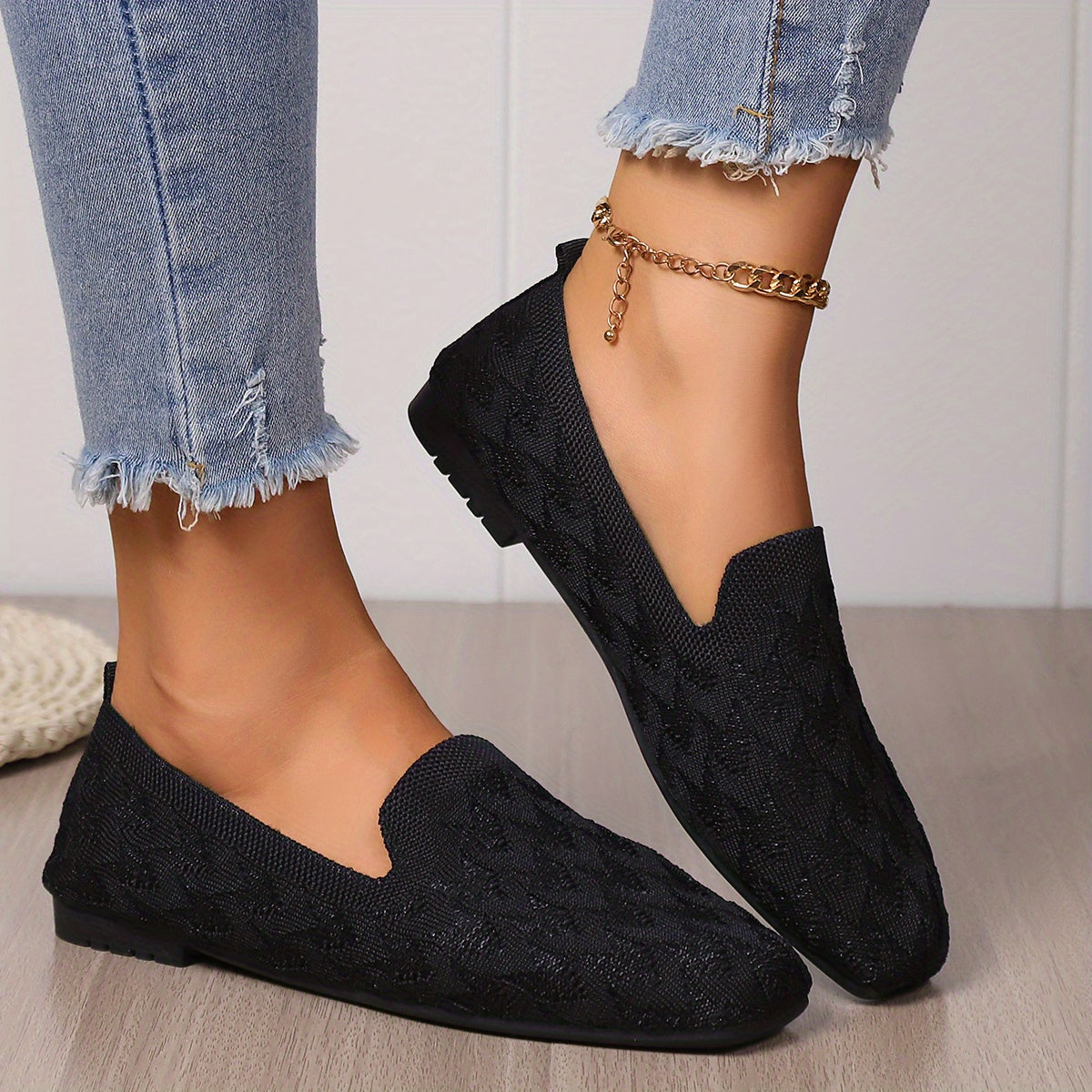 Square Toe Ballet Flats Slip On Shoes Casual & Comfy