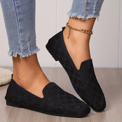 Square Toe Ballet Flats Slip On Shoes Casual & Comfy