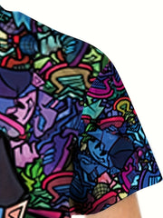 Boy's Graffiti Graphic T shirt Casual Tee Kid's Clothing For Summer