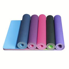 Solid TPE Yoga Mat Non-slip Fitness Mat for Exercise Skipping Yoga Pilates