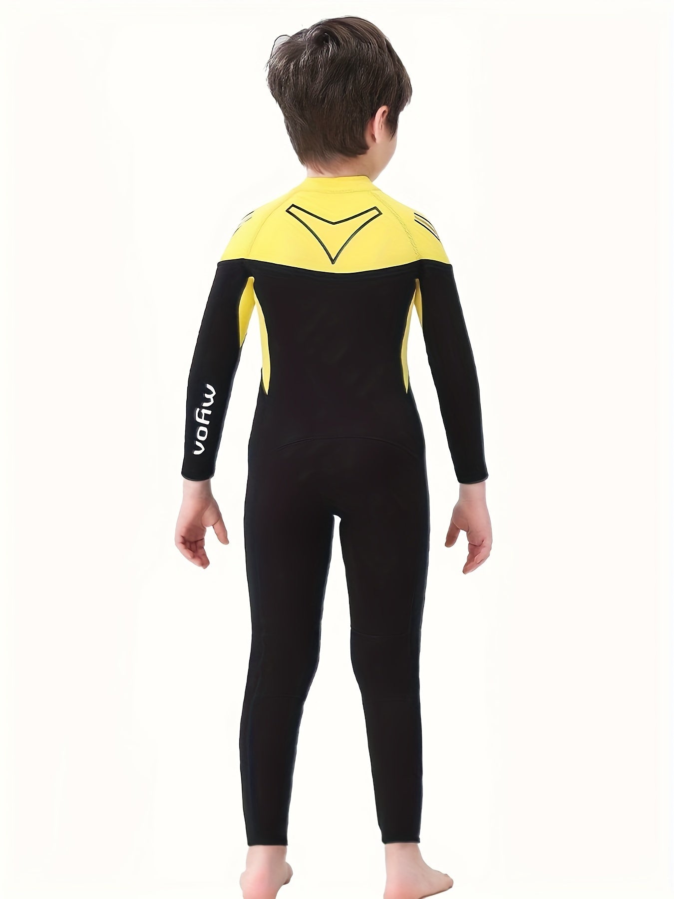 Kids Warm Fleece Diving Suit 3.5mm Half Zip Long Sleeve for Swimming Surfing