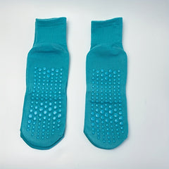 2 Pairs Men's Solid Non Slip Crew Socks Breathable Comfy Casual Unisex Socks