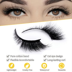 6 Pairs 3D Mink False Eyelashes Fox Eye Cat Eye Look