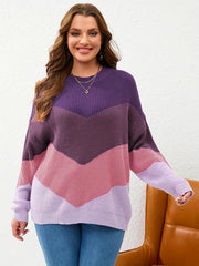 Colorblock Round Neck Sweater