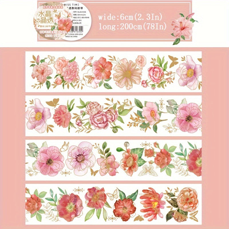 Roll Of Tape Flower Butterfly Diy Scrapbook Stickers Waterproof Cup Stickers