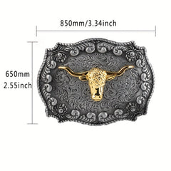 Alloy Western Cowboy Animal Ox Head Belt Buckle for Men
