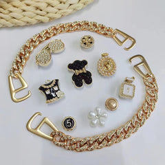 12pcs Shoe Jewelry Bear Glasses Chain Set DIY Shoe Buckle Accessories