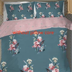 Flower Pattern Duvet Cover Set Soft Comfortable Bedding
