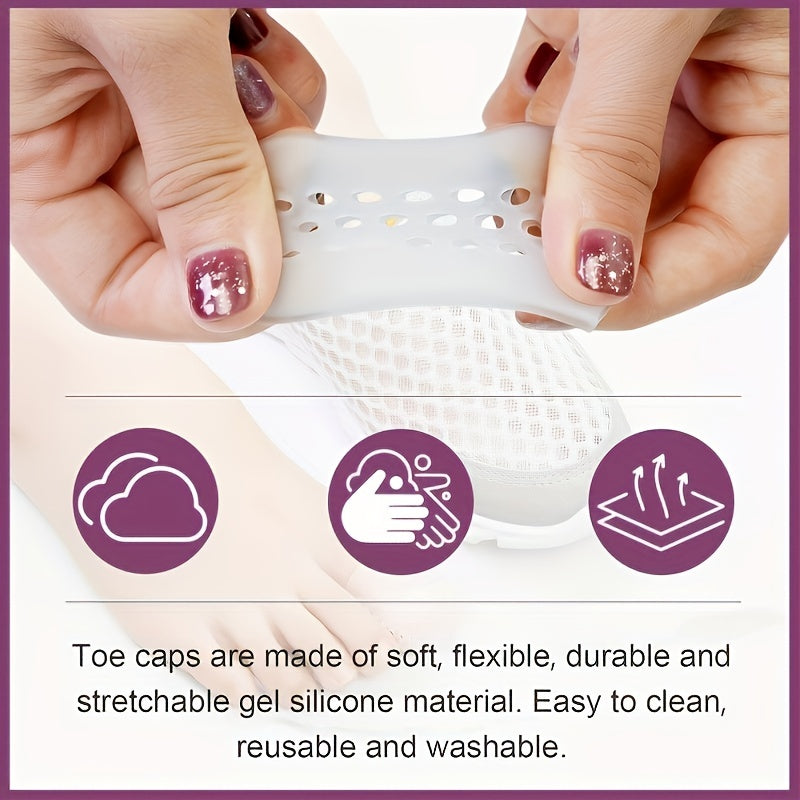 Soft Gel Toe Caps for Big Toe - Breathable Silicone Toe Protector Sleeves