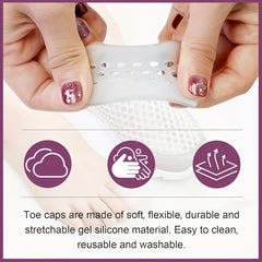 Soft Gel Toe Caps for Big Toe - Breathable Silicone Toe Protector Sleeves