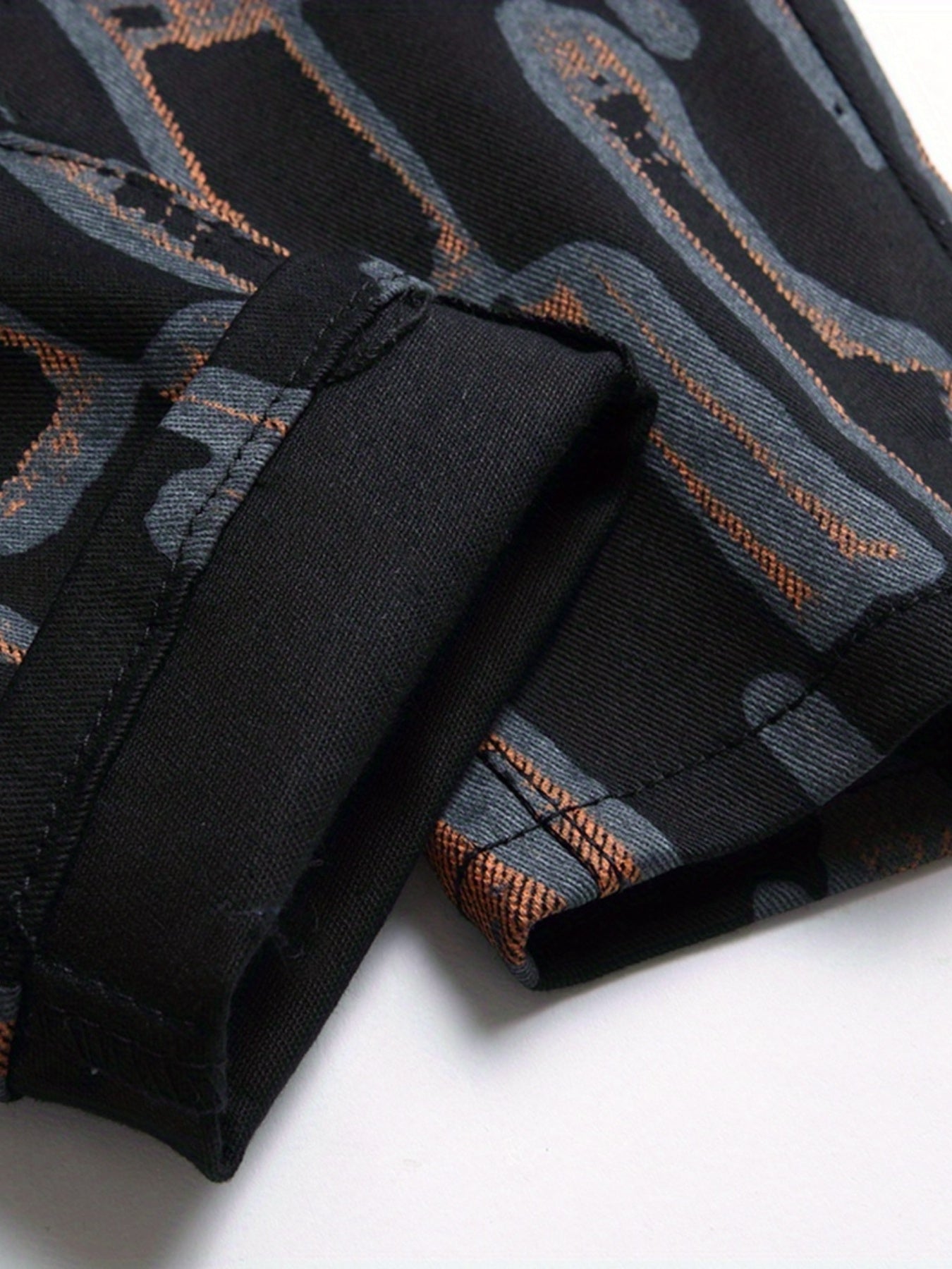 Men's Casual Letter Print Slim Fit Jeans