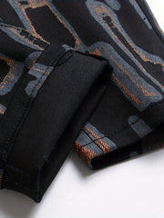 Men's Casual Letter Print Slim Fit Jeans