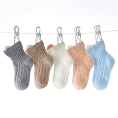 5 Pairs Baby Girls Cartoon Ear Socks Soft Comfy Breathable Mesh Thin Kids Socks