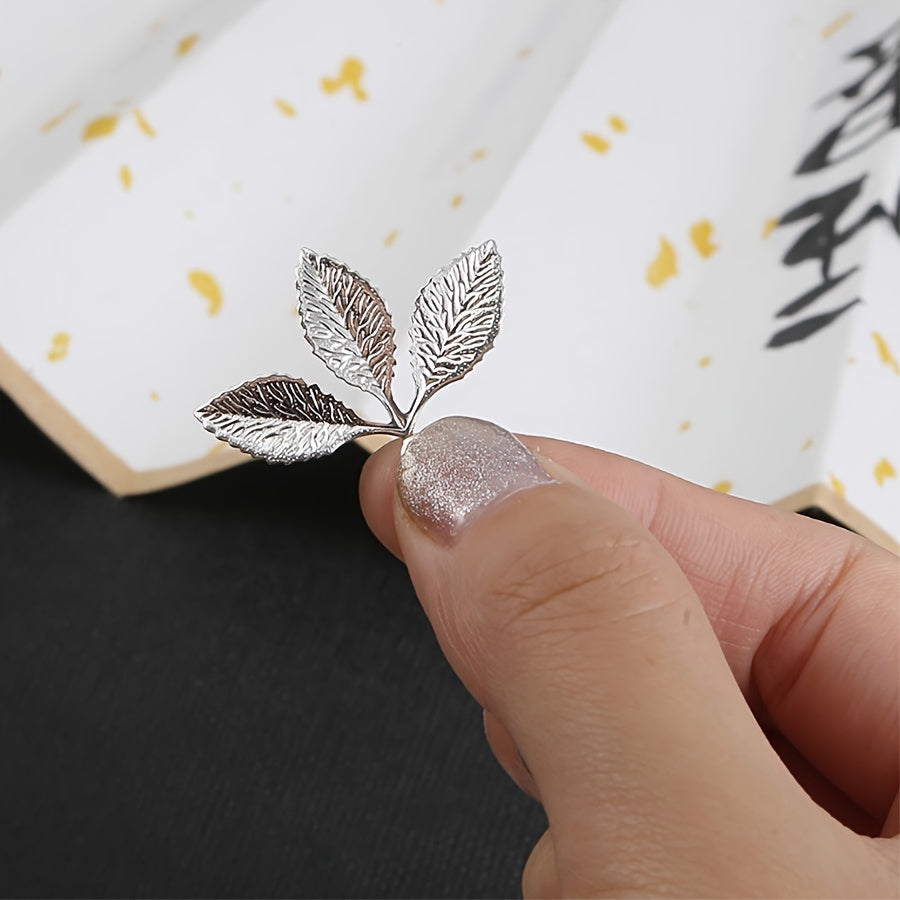 Golden Silver Leaf Charms Fall Series Vintage Jewelry Accessories