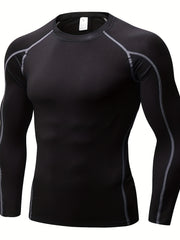 Men's Long Sleeve Compression Shirt for Sports Workout Training